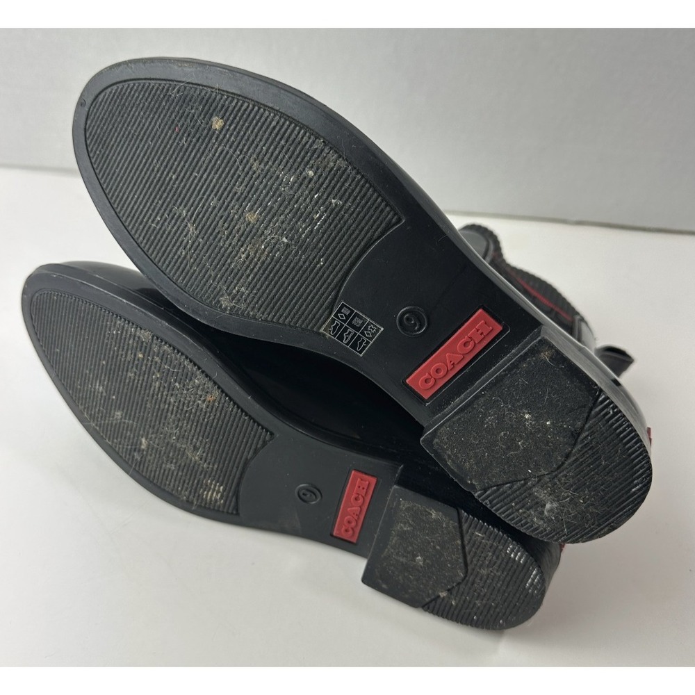 Coach Rivington Rain Boot Coach Signature Logo Shoes Black Booties Womens Size 9 - Picture 9 of 14